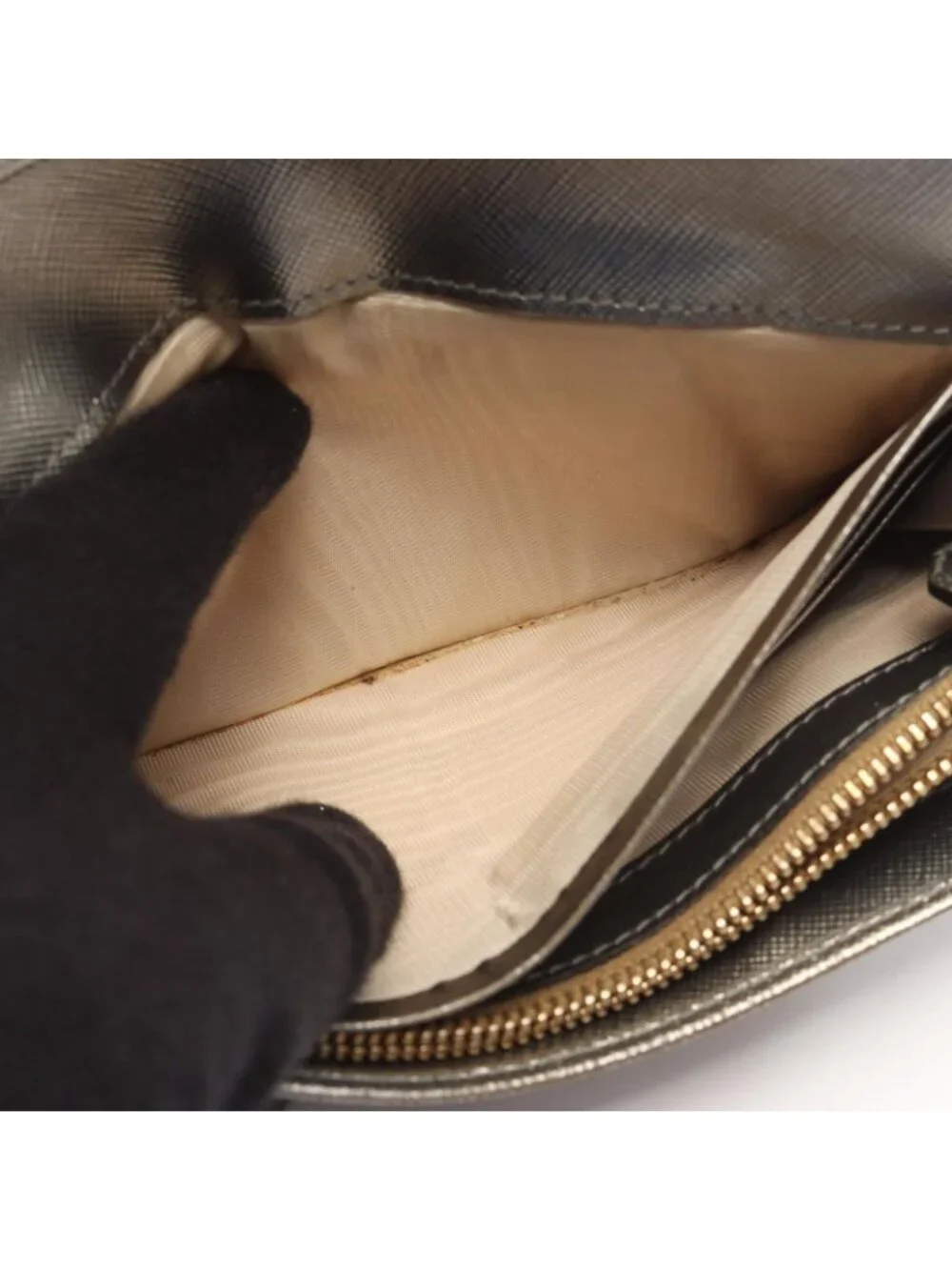 Prada Bifold Wallet Silver Leather